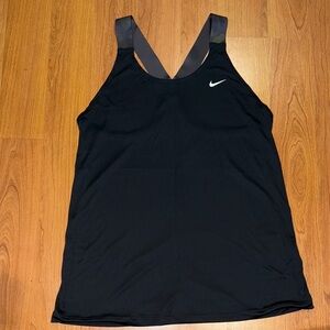 Nike Women's Black and Gray Tank Top